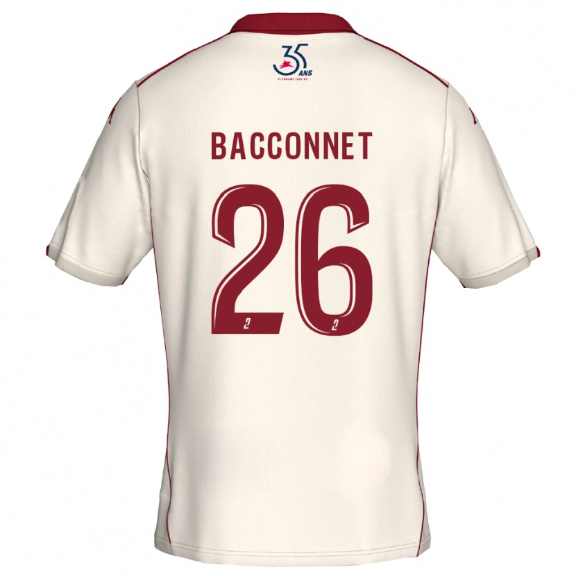 Danxen Hombre Camiseta Marylou Bacconnet #26 Blanco Borgoña 2ª Equipación 2025/26 La Camisa México