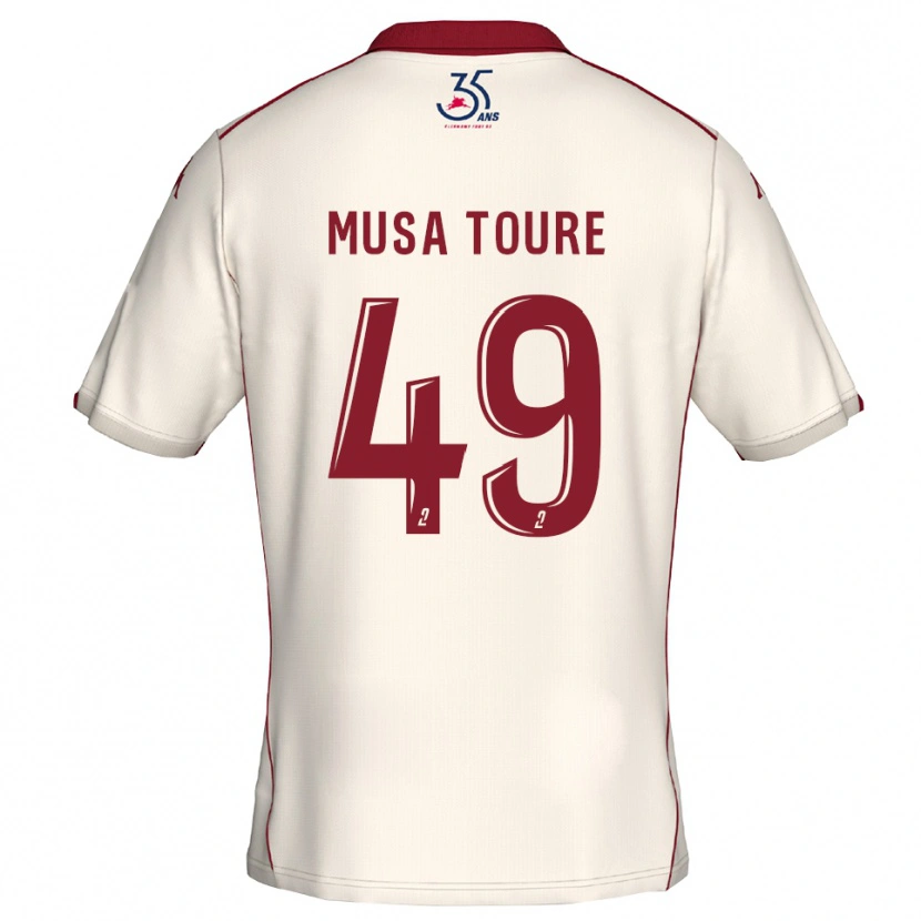 Danxen Hombre Camiseta Musa Toure #49 Blanco Borgoña 2ª Equipación 2025/26 La Camisa México