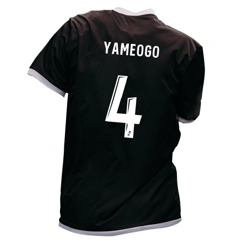 Danxen Hombre Camiseta Ilyas Yameogo #4 Negro Oro 2ª Equipación 2025/26 La Camisa México
