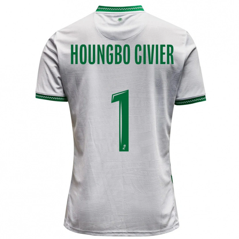 Danxen Hombre Camiseta Matéo Houngbo Civier #1 Blanco Verde 2ª Equipación 2025/26 La Camisa México