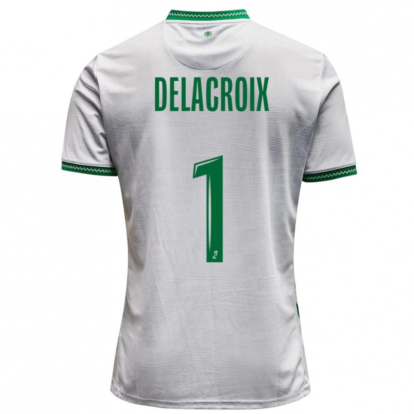 Danxen Hombre Camiseta Noa Delacroix #1 Blanco Verde 2ª Equipación 2025/26 La Camisa México
