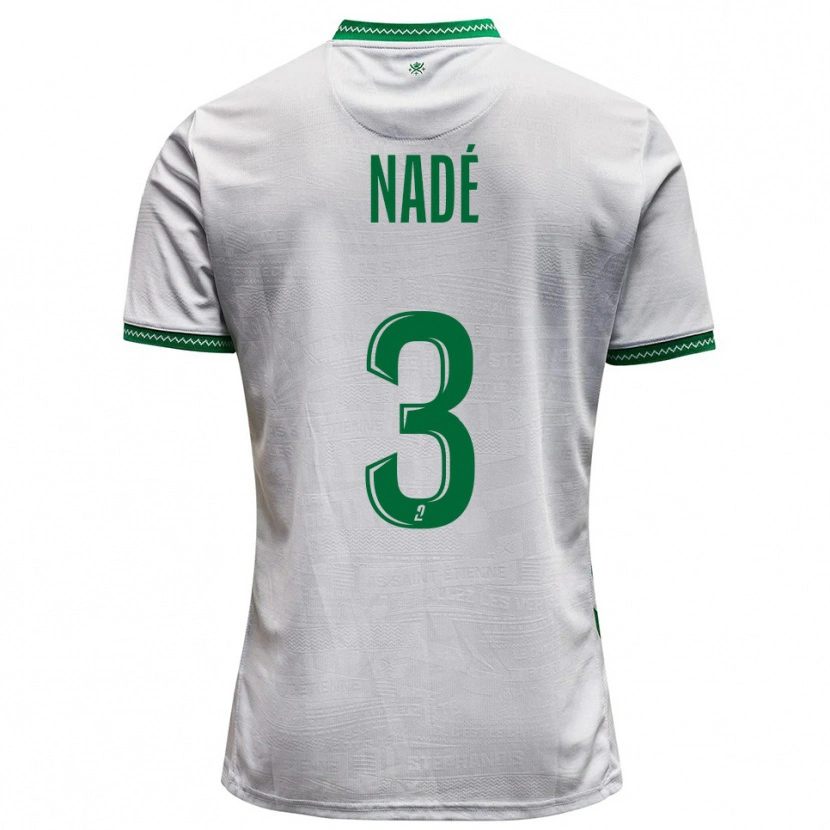 Danxen Hombre Camiseta Mickaël Nadé #3 Blanco Verde 2ª Equipación 2025/26 La Camisa México