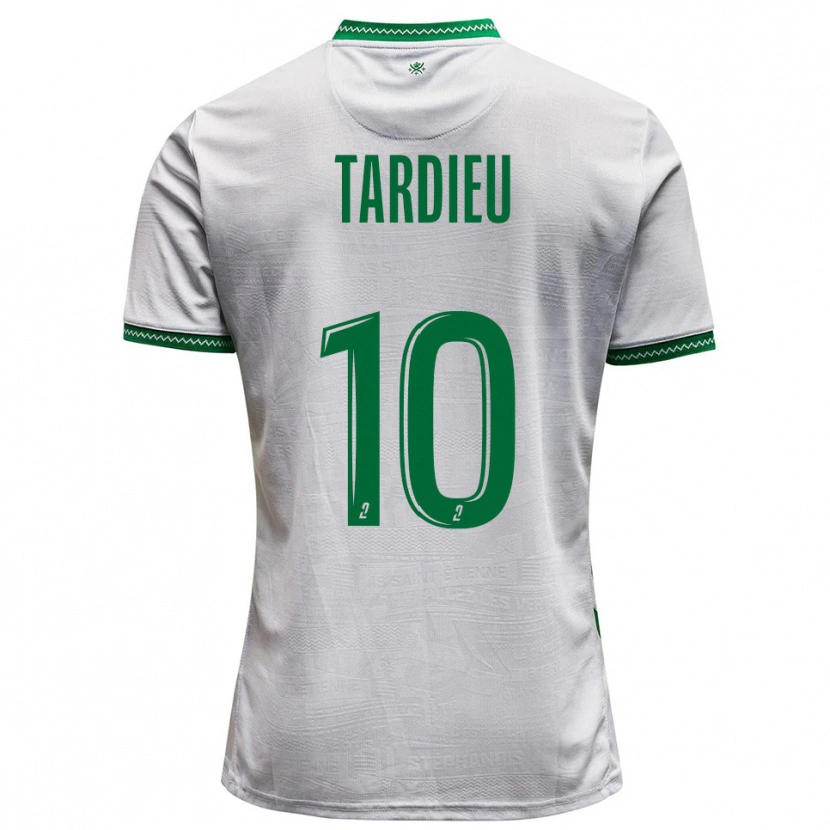 Danxen Hombre Camiseta Florian Tardieu #10 Blanco Verde 2ª Equipación 2025/26 La Camisa México