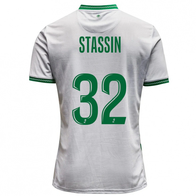 Danxen Hombre Camiseta Lucas Stassin #32 Blanco Verde 2ª Equipación 2025/26 La Camisa México