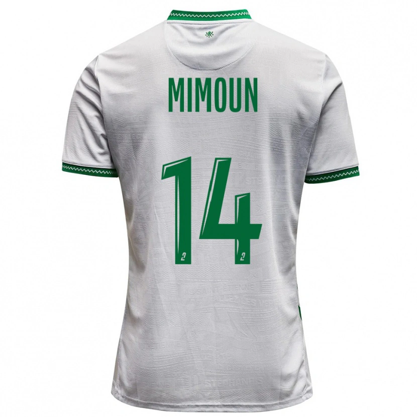 Danxen Hombre Camiseta Yanis Mimoun #14 Blanco Verde 2ª Equipación 2025/26 La Camisa México