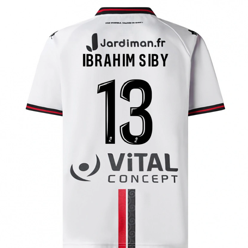 Danxen Hombre Camiseta Ben Ibrahim Siby #13 Blanco Rojo 2ª Equipación 2025/26 La Camisa México