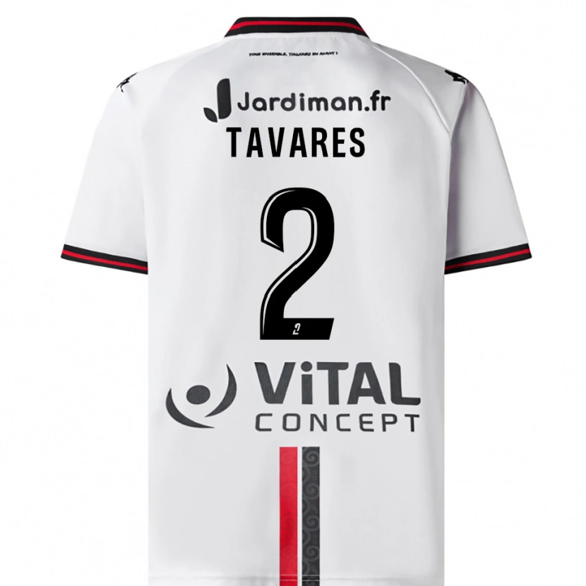 Danxen Hombre Camiseta Héliohdino Tavares #2 Blanco Rojo 2ª Equipación 2025/26 La Camisa México