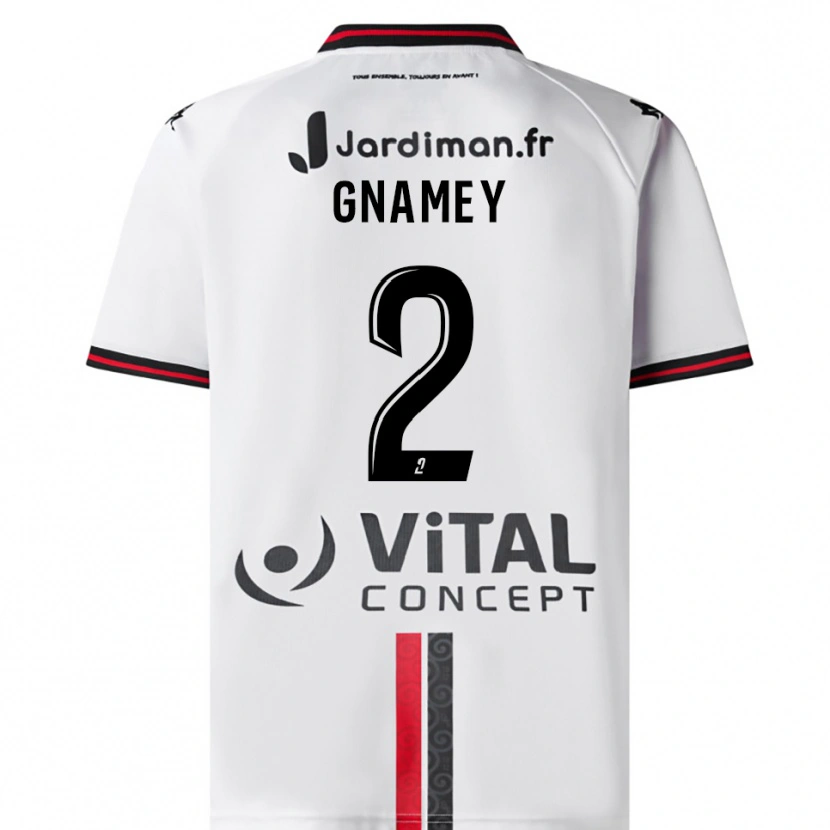 Danxen Hombre Camiseta Servais Gnamey #2 Blanco Rojo 2ª Equipación 2025/26 La Camisa México