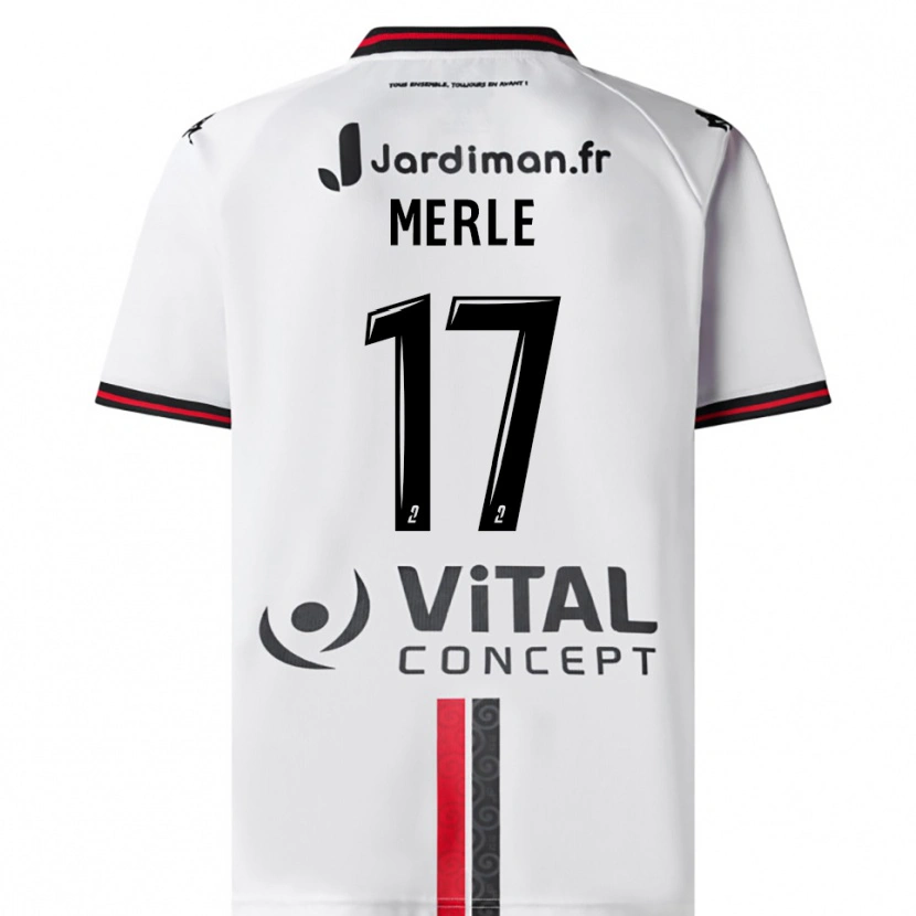 Danxen Hombre Camiseta Juliette Merle #17 Blanco Rojo 2ª Equipación 2025/26 La Camisa México