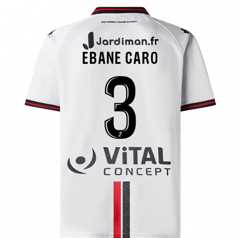 Danxen Hombre Camiseta Noa Ebane Caro #3 Blanco Rojo 2ª Equipación 2025/26 La Camisa México