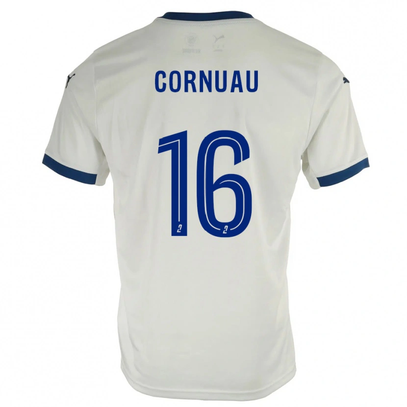 Danxen Hombre Camiseta Nino Cornuau #16 Blanco Azul 2ª Equipación 2025/26 La Camisa México