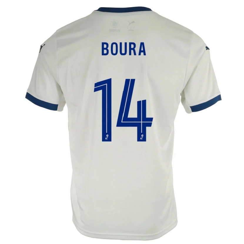 Danxen Hombre Camiseta Ismaël Boura #14 Blanco Azul 2ª Equipación 2025/26 La Camisa México