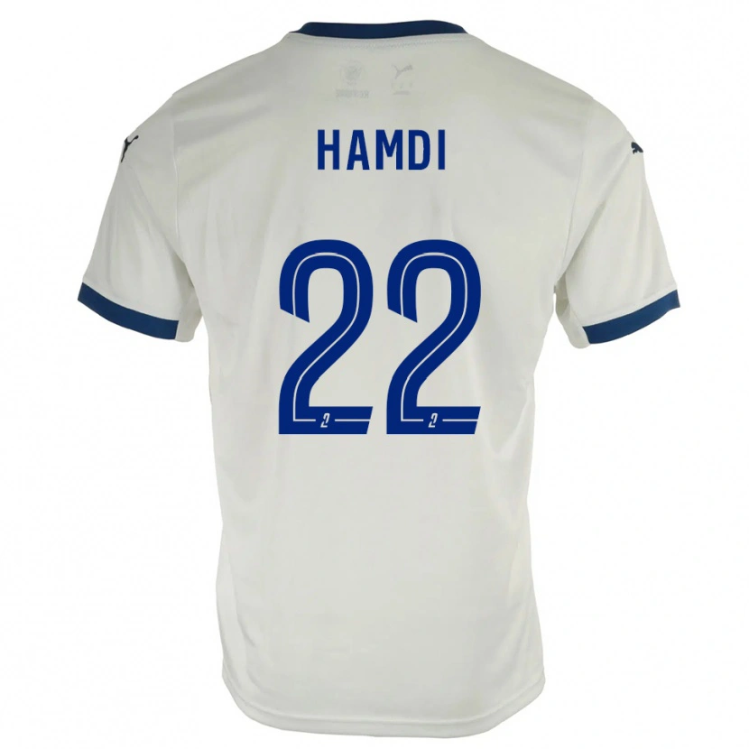 Danxen Hombre Camiseta Mathis Hamdi #22 Blanco Azul 2ª Equipación 2025/26 La Camisa México