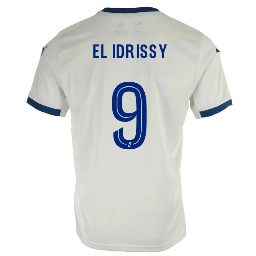 Danxen Hombre Camiseta Mounaïm El Idrissy #9 Blanco Azul 2ª Equipación 2025/26 La Camisa México