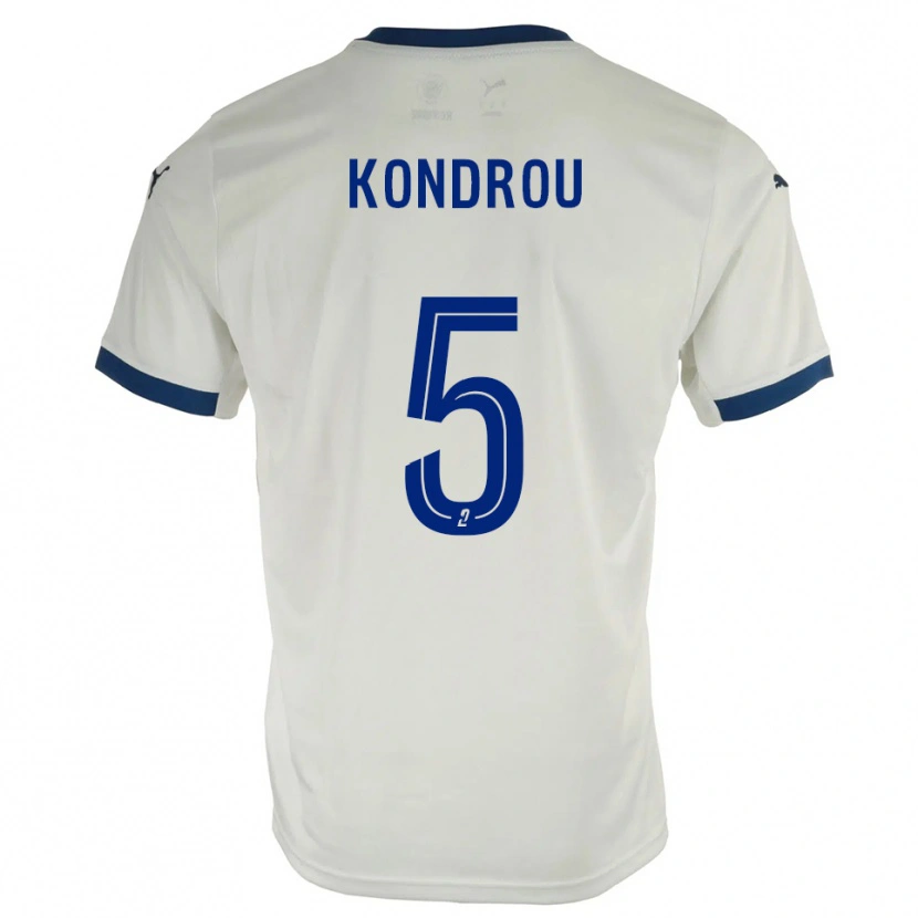 Danxen Hombre Camiseta David Kondrou #5 Blanco Azul 2ª Equipación 2025/26 La Camisa México