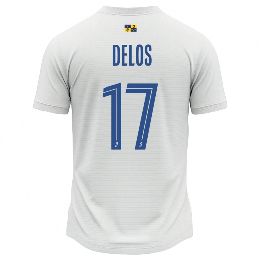 Danxen Hombre Camiseta Shaquil Delos #17 Blanco Azul 2ª Equipación 2025/26 La Camisa México