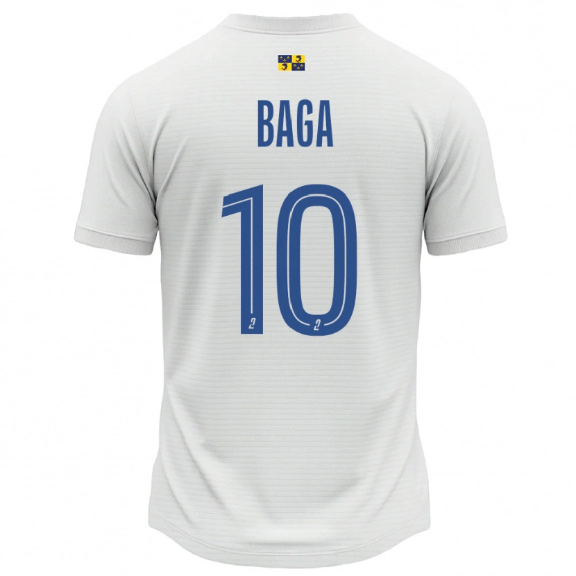 Danxen Hombre Camiseta Laurine Baga #10 Blanco Azul 2ª Equipación 2025/26 La Camisa México