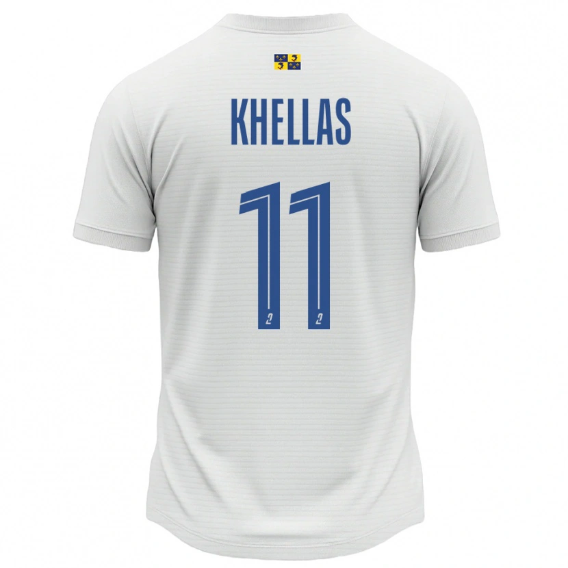 Danxen Hombre Camiseta Armelle Khellas #11 Blanco Azul 2ª Equipación 2025/26 La Camisa México