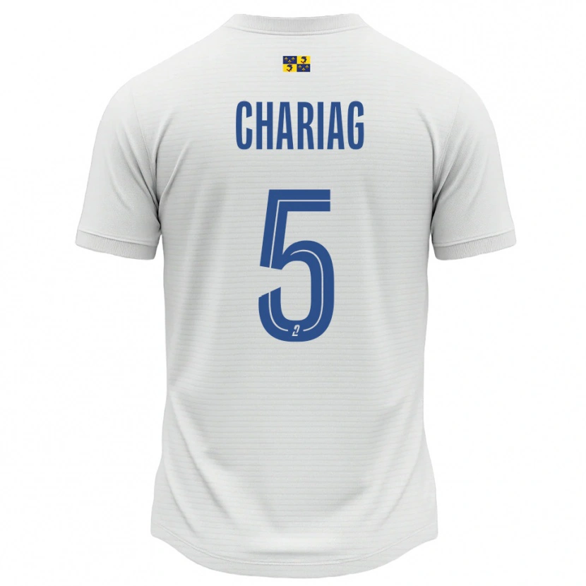 Danxen Hombre Camiseta Adam Chariag #5 Blanco Azul 2ª Equipación 2025/26 La Camisa México