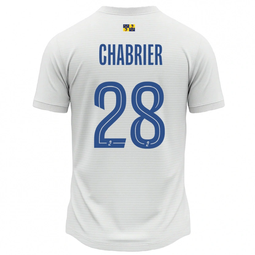 Danxen Hombre Camiseta Mélanie Chabrier #28 Blanco Azul 2ª Equipación 2025/26 La Camisa México