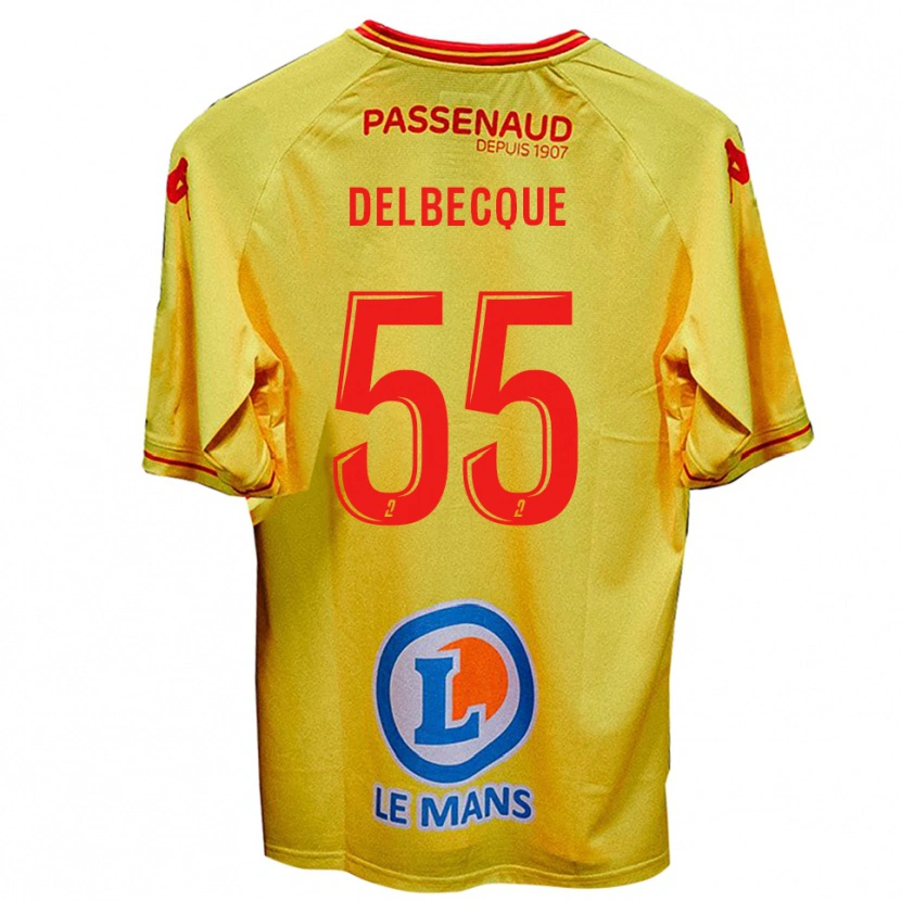 Danxen Hombre Camiseta Augustin Delbecque #55 Amarillo 2ª Equipación 2025/26 La Camisa México