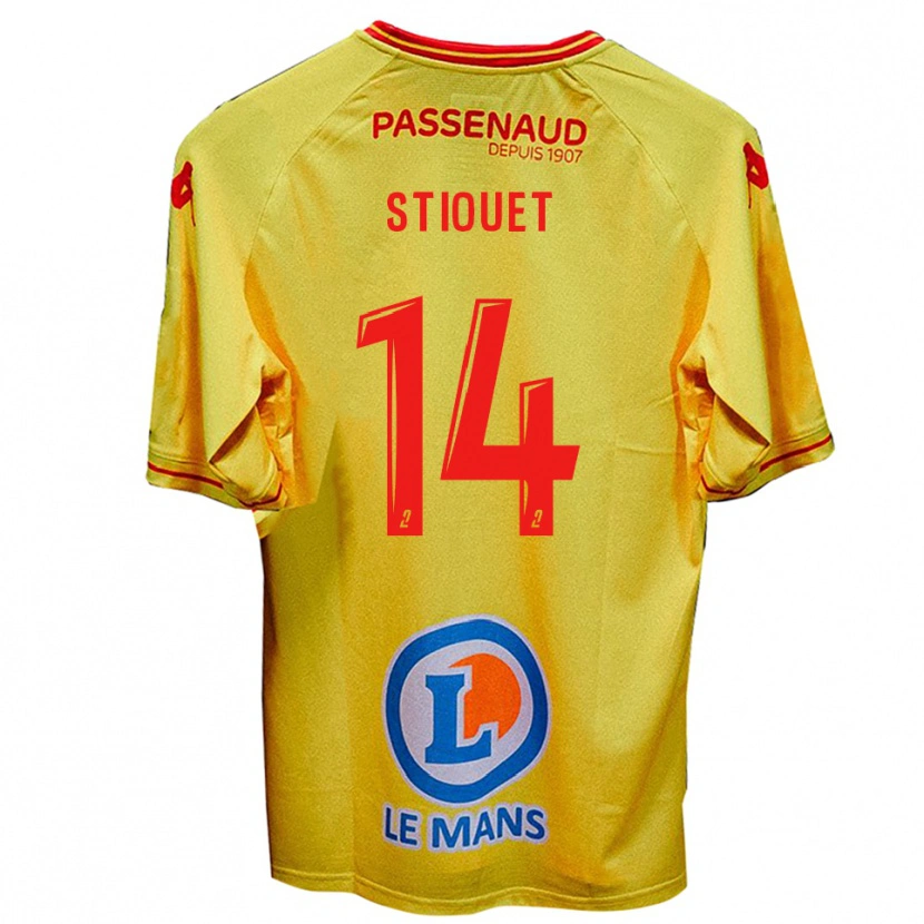 Danxen Hombre Camiseta Ayoub Stiouet #14 Amarillo 2ª Equipación 2025/26 La Camisa México