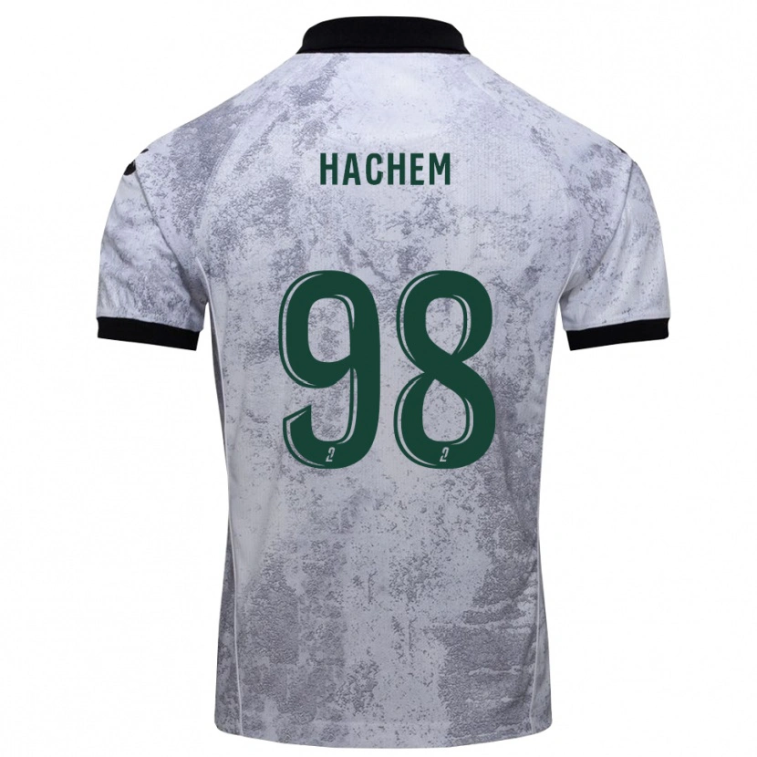 Danxen Hombre Camiseta Ryad Hachem #98 Blanco Negro 2ª Equipación 2025/26 La Camisa México