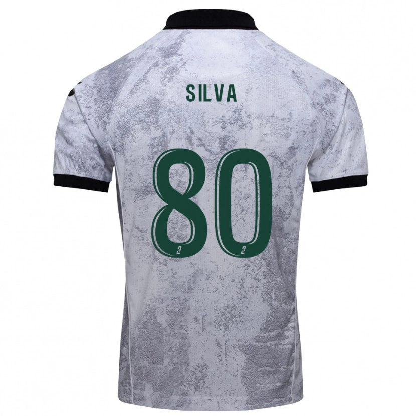 Danxen Hombre Camiseta Brian Silva #80 Blanco Negro 2ª Equipación 2025/26 La Camisa México