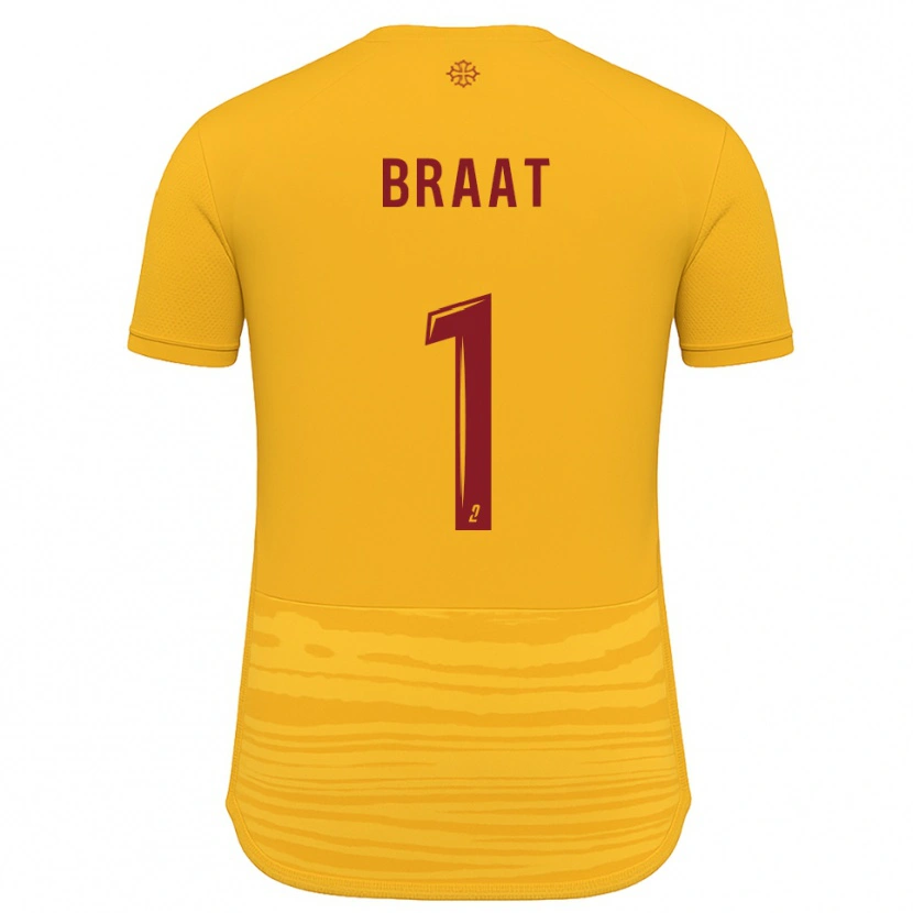 Danxen Hombre Camiseta Quentin Braat #1 Naranja Borgoña 2ª Equipación 2025/26 La Camisa México