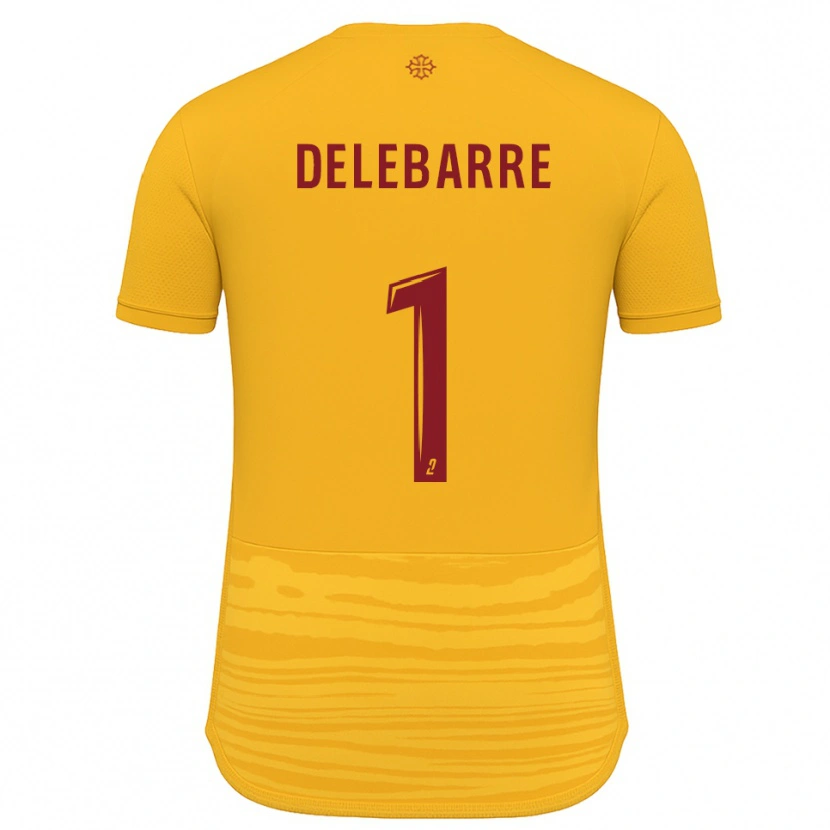 Danxen Hombre Camiseta Mathis Delebarre #1 Naranja Borgoña 2ª Equipación 2025/26 La Camisa México