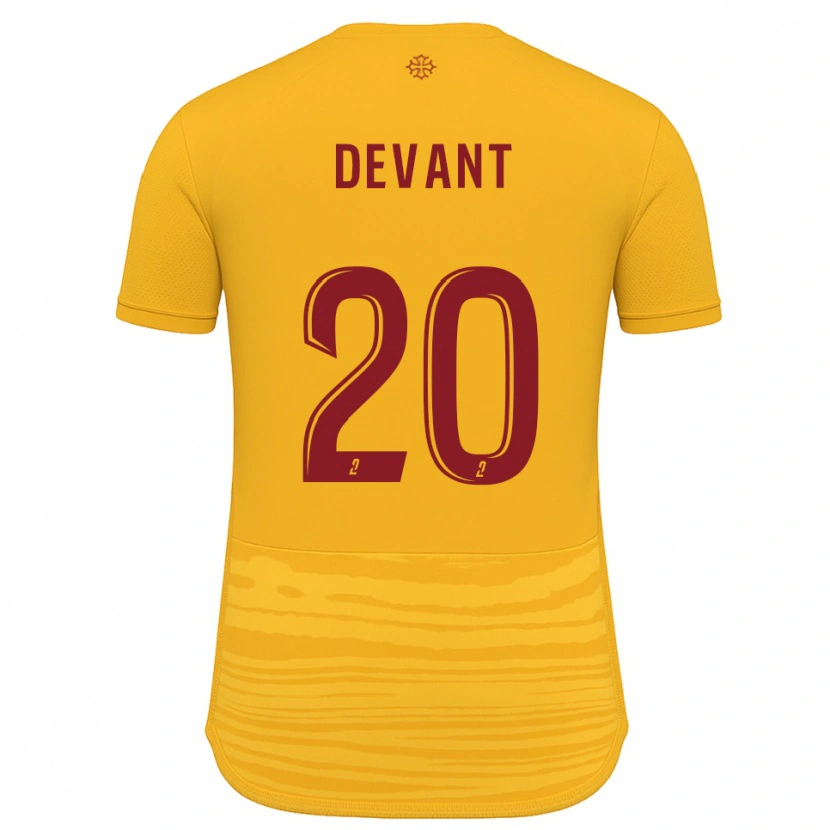 Danxen Hombre Camiseta Caroline Devant #20 Naranja Borgoña 2ª Equipación 2025/26 La Camisa México