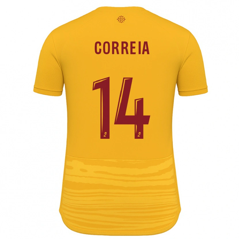 Danxen Hombre Camiseta Tiago Correia #14 Naranja Borgoña 2ª Equipación 2025/26 La Camisa México