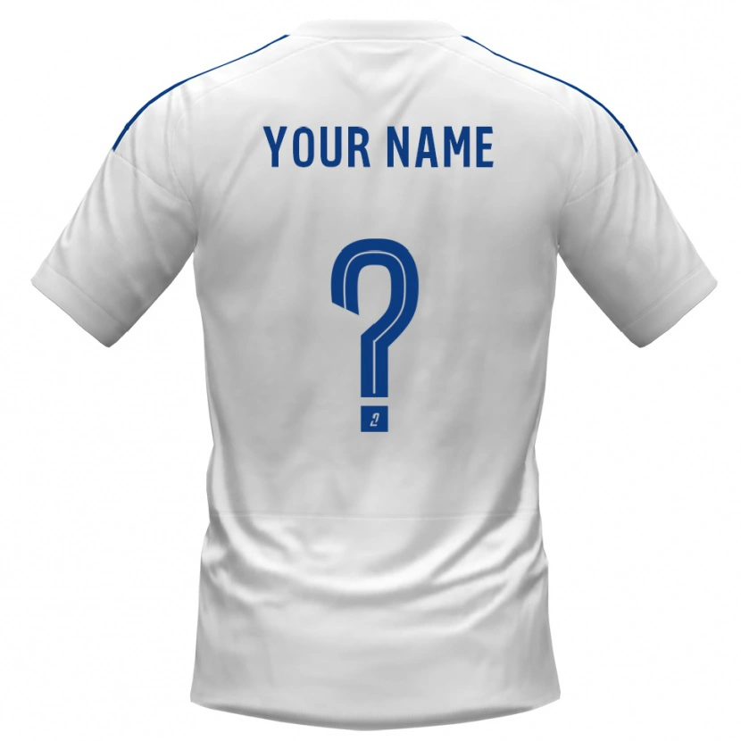 Danxen Hombre Camiseta Su Nombre #0 Blanco Azul 2ª Equipación 2025/26 La Camisa México