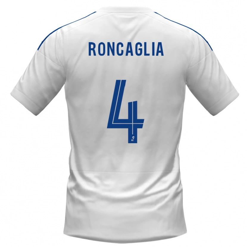 Danxen Hombre Camiseta Anthony Roncaglia #4 Blanco Azul 2ª Equipación 2025/26 La Camisa México