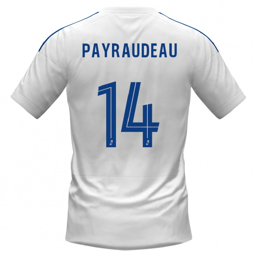 Danxen Hombre Camiseta Leny Payraudeau #14 Blanco Azul 2ª Equipación 2025/26 La Camisa México