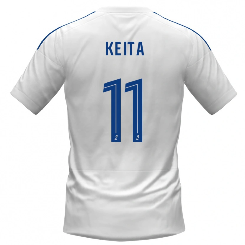 Danxen Hombre Camiseta Moussa Keita #11 Blanco Azul 2ª Equipación 2025/26 La Camisa México