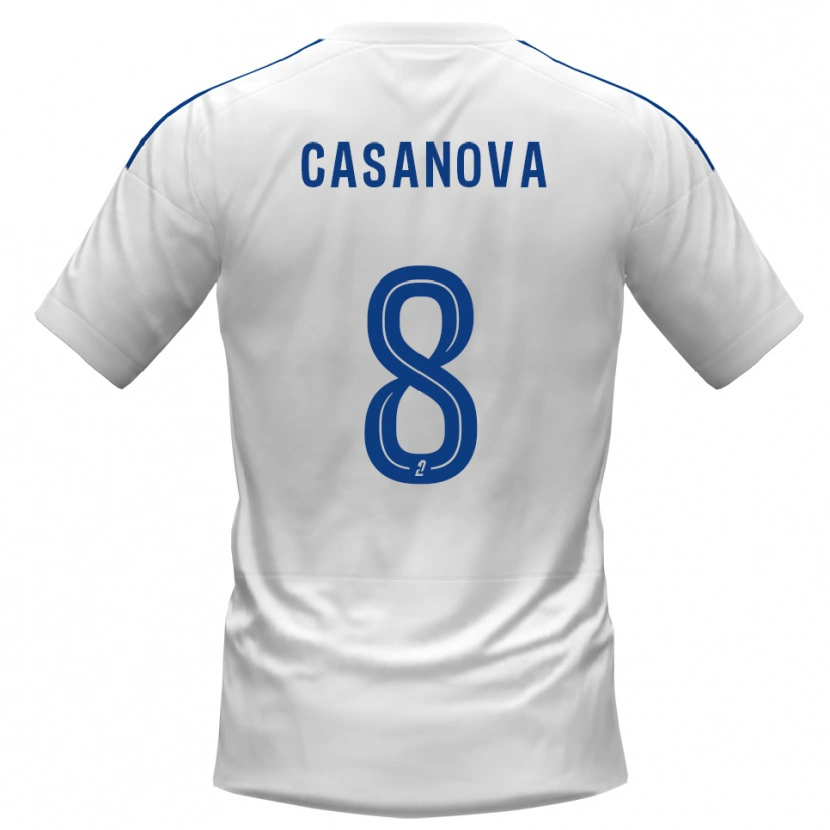 Danxen Hombre Camiseta Nicolas Casanova #8 Blanco Azul 2ª Equipación 2025/26 La Camisa México