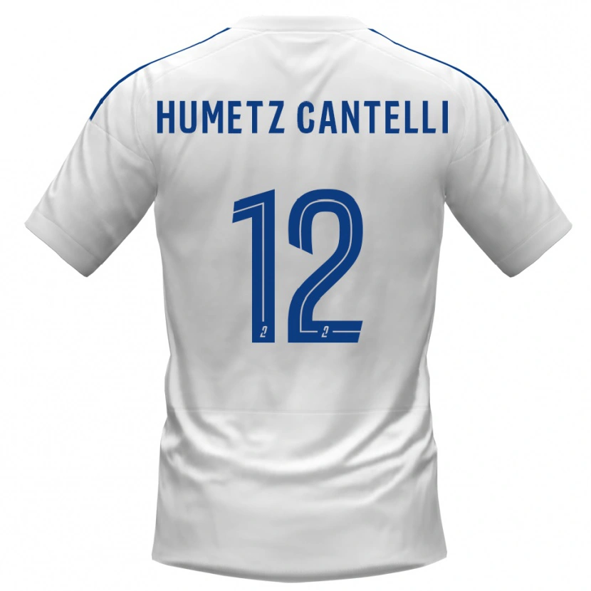 Danxen Hombre Camiseta Ange Humetz Cantelli #12 Blanco Azul 2ª Equipación 2025/26 La Camisa México