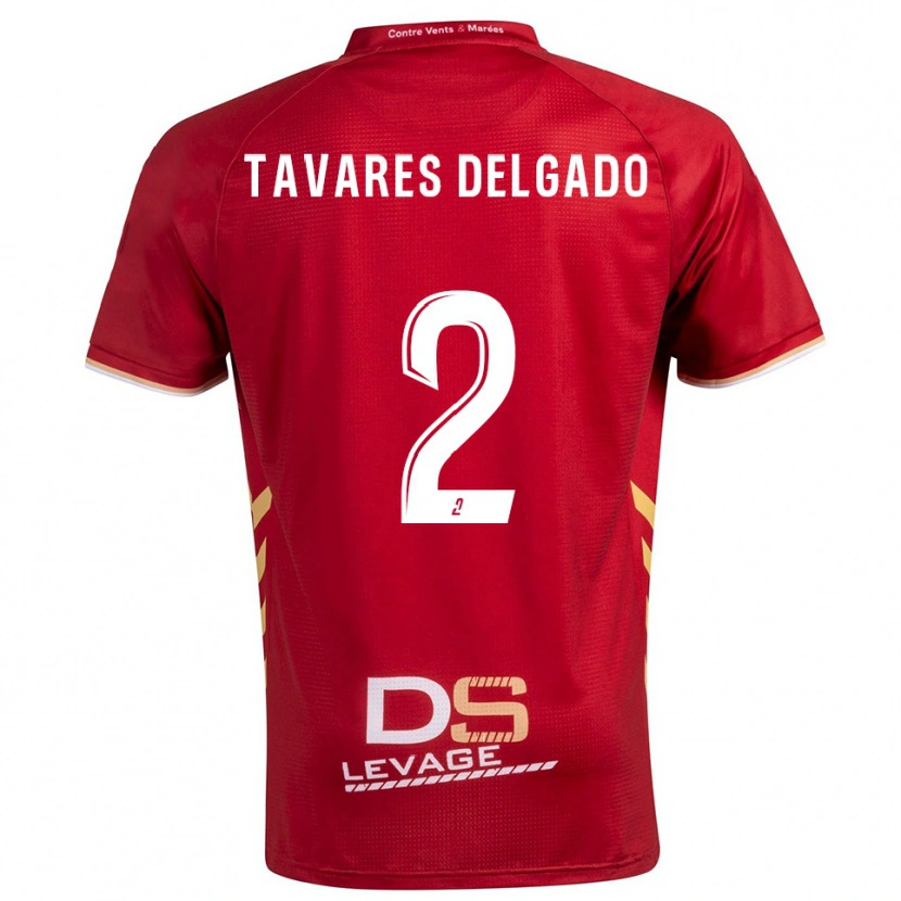 Danxen Hombre Camiseta Rony Tavares Delgado #2 Borgoña Oro 2ª Equipación 2025/26 La Camisa México