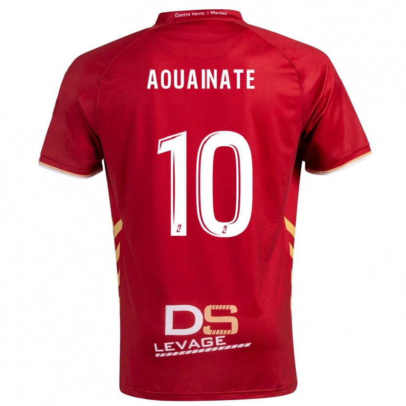 Danxen Hombre Camiseta Aymane Aouainate #10 Borgoña Oro 2ª Equipación 2025/26 La Camisa México