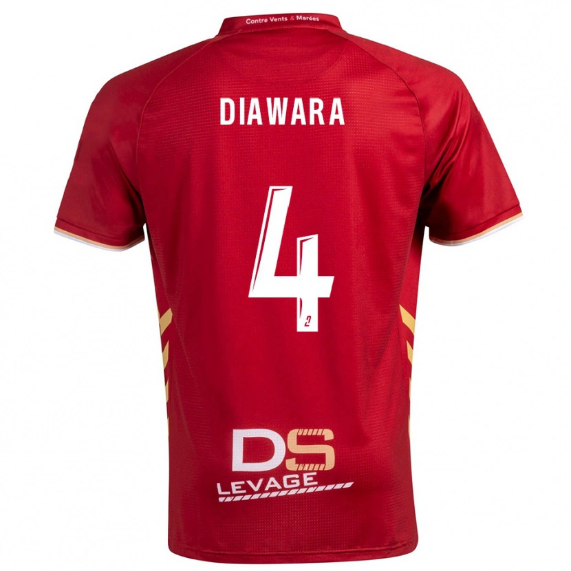 Danxen Hombre Camiseta Sékhou Diawara #4 Borgoña Oro 2ª Equipación 2025/26 La Camisa México