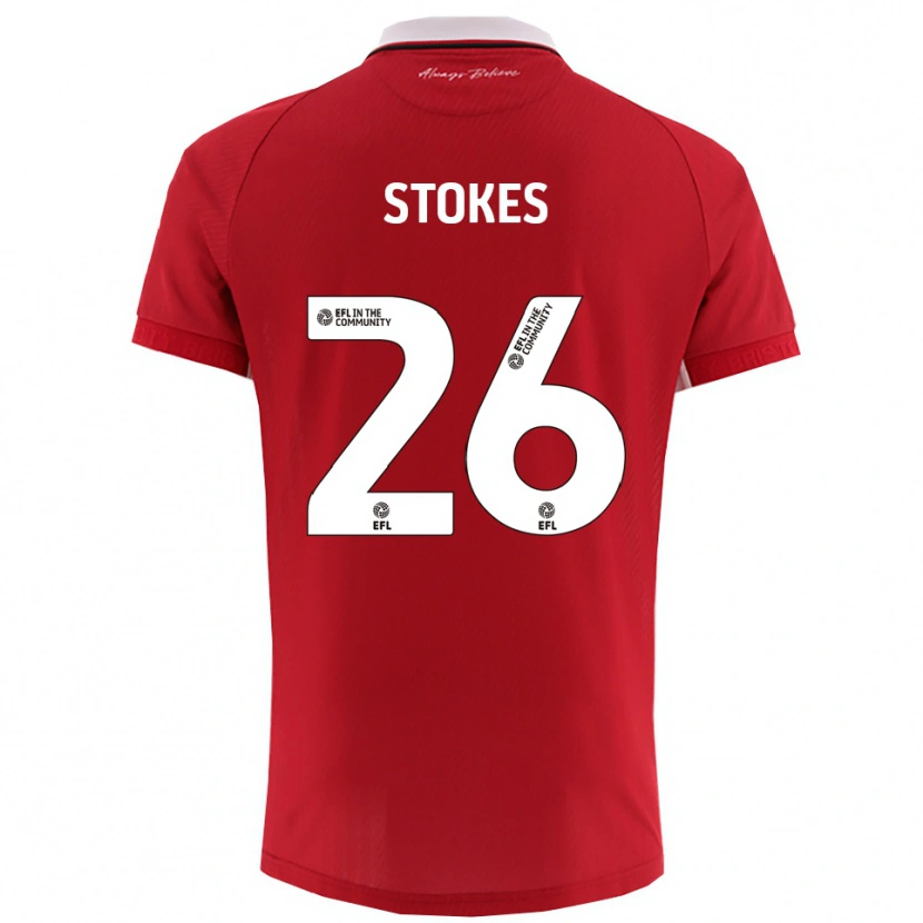 Danxen Mujer Camiseta Josh Stokes #26 Rojo Blanco 1ª Equipación 2025/26 La Camisa México