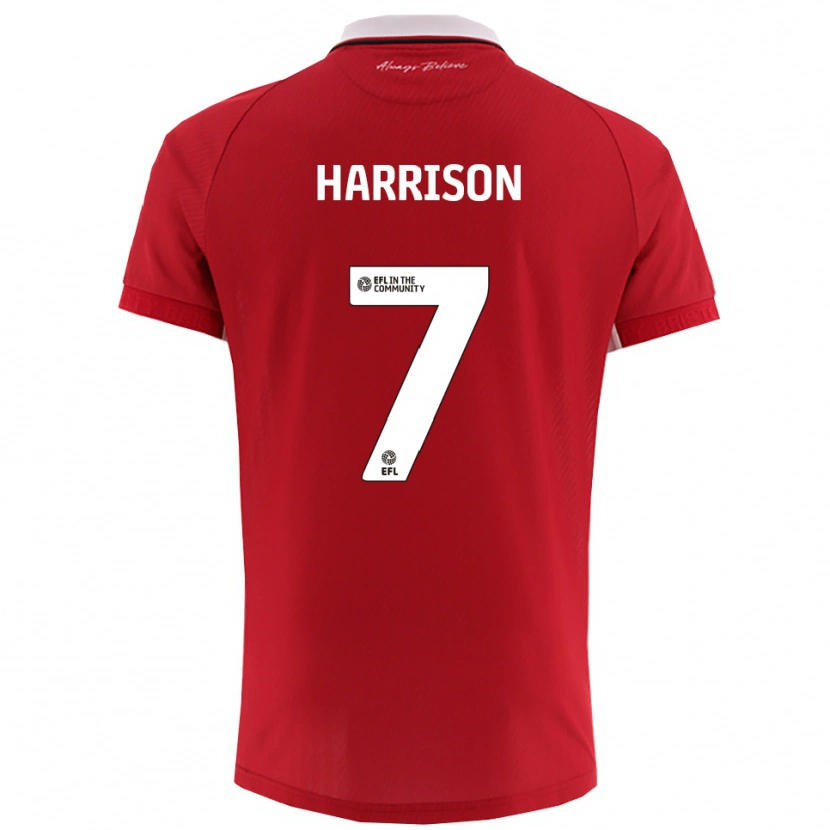 Danxen Mujer Camiseta Abi Harrison #7 Rojo Blanco 1ª Equipación 2025/26 La Camisa México