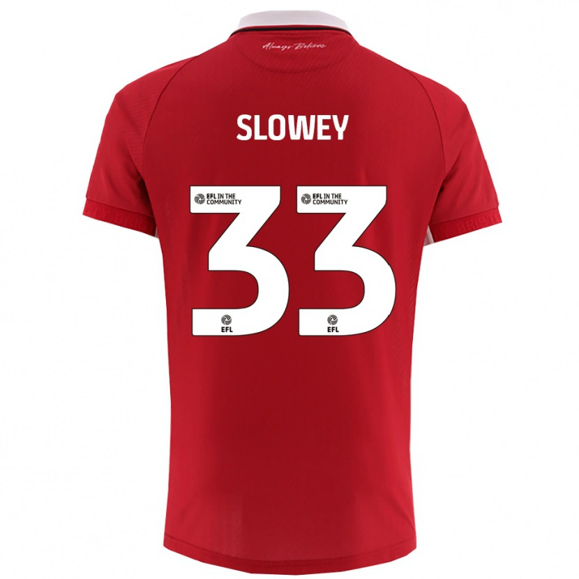 Danxen Mujer Camiseta Josh Campbell-Slowey #33 Rojo Blanco 1ª Equipación 2025/26 La Camisa México
