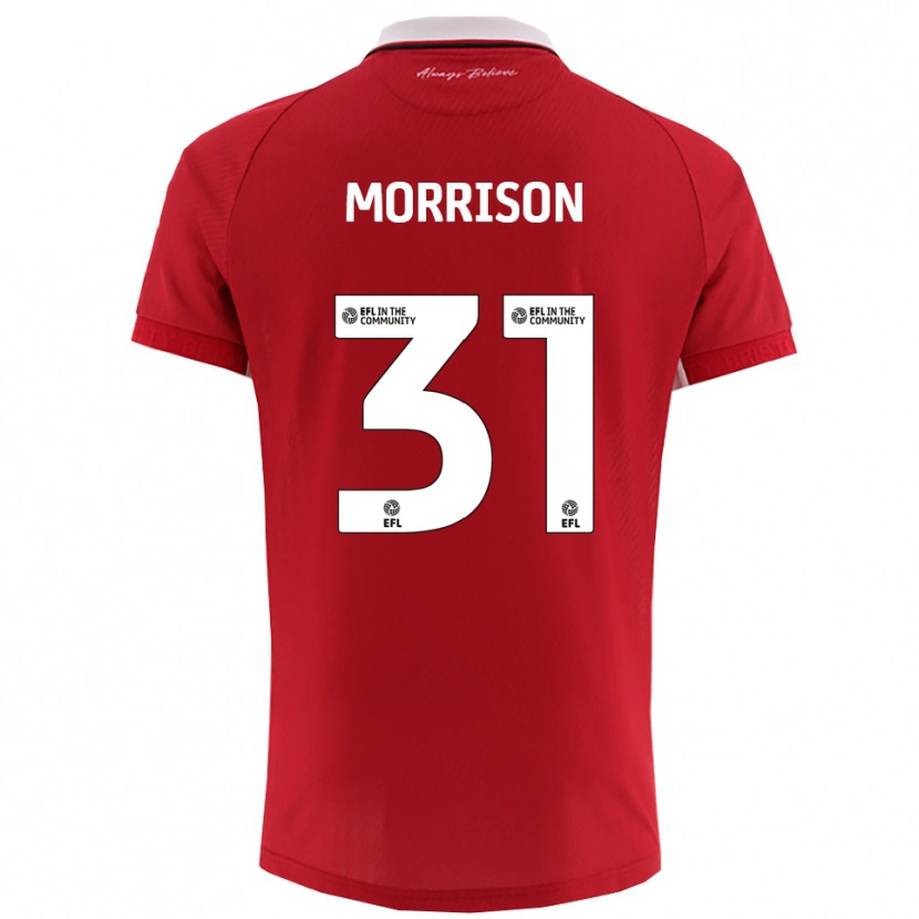 Danxen Mujer Camiseta Elijah Morrison #31 Rojo Blanco 1ª Equipación 2025/26 La Camisa México