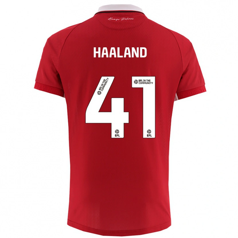 Danxen Mujer Camiseta Benedicte Haaland #41 Rojo Blanco 1ª Equipación 2025/26 La Camisa México