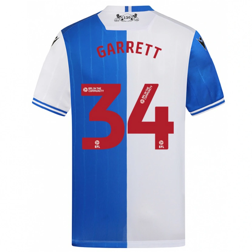 Danxen Mujer Camiseta Jake Garrett #34 Azul Blanco 1ª Equipación 2025/26 La Camisa México