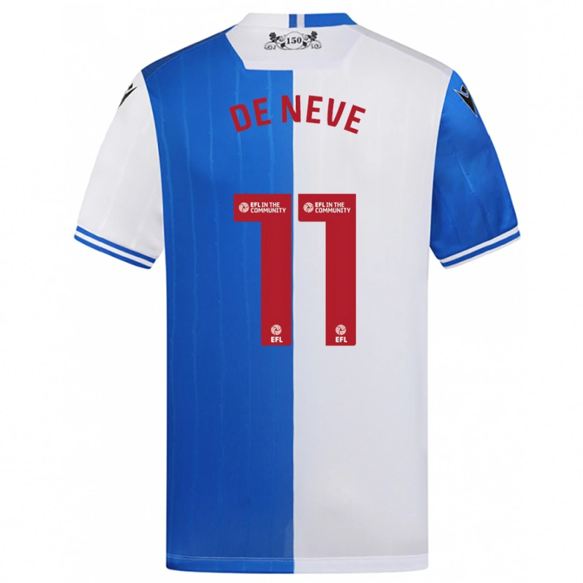 Danxen Mujer Camiseta Dion De Neve #11 Azul Blanco 1ª Equipación 2025/26 La Camisa México