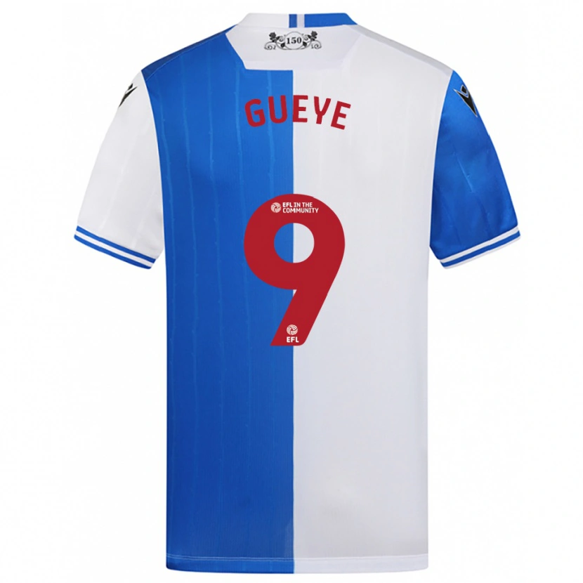 Danxen Mujer Camiseta Makhtar Gueye #9 Azul Blanco 1ª Equipación 2025/26 La Camisa México