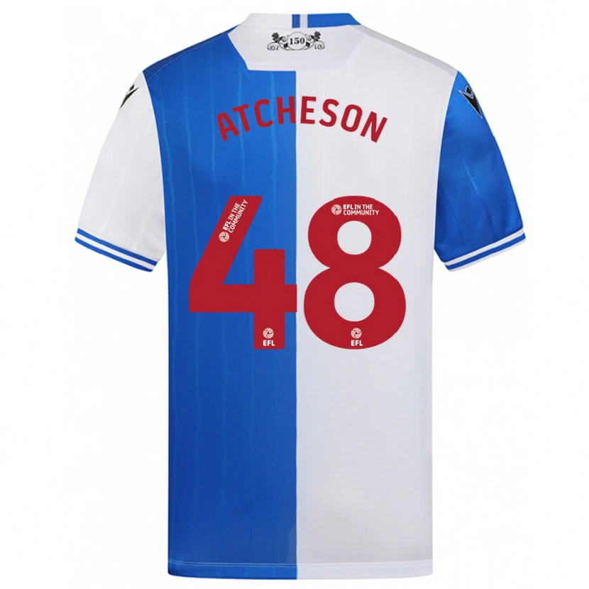 Danxen Mujer Camiseta Tom Atcheson #48 Azul Blanco 1ª Equipación 2025/26 La Camisa México